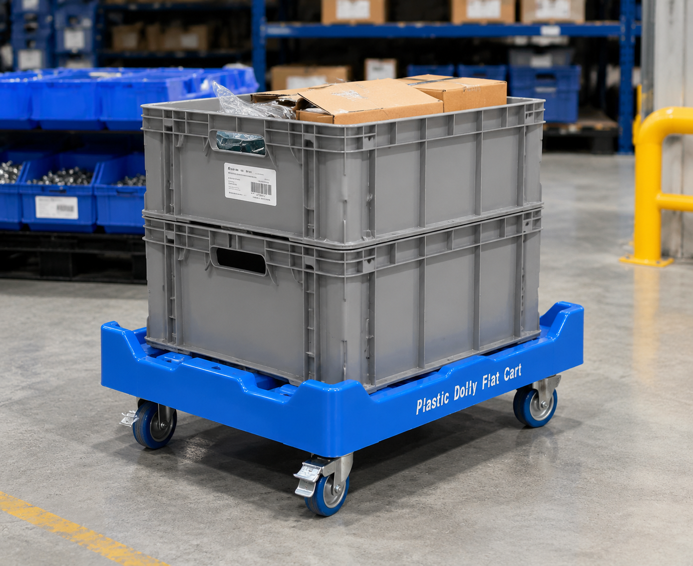 Neueste Unternehmensblogs über Wie Plastik-Dolly-Wagen das Management leerer Container in globalen Lieferketten verbessern
