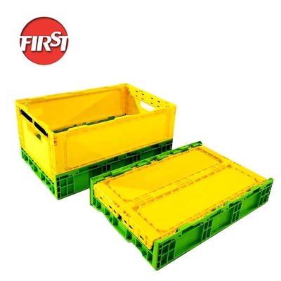 kaufen Gelbe rechteckige Plastik-Quadrat-Kiste Klappbehälter aus Kunststoff 508x338x245mm Online-Herstellung