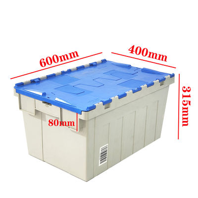 kaufen Schwere Kunststoffbewegungsbox mit Deckel Wiederverwendbare PP-Nestable Kunststoffboxen 600*400*315mm Online-Herstellung