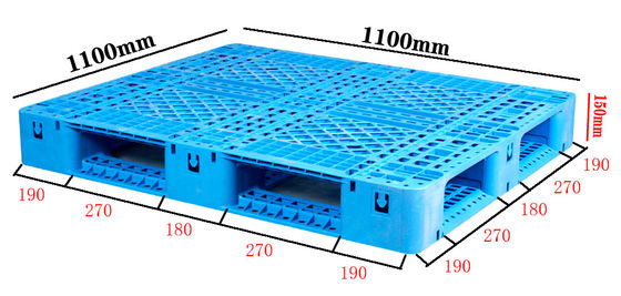 kaufen 1100×1100 Kunststoffpalettenhersteller Schwerlast-HDPE-Paletten OEM-Anpassung Online-Herstellung