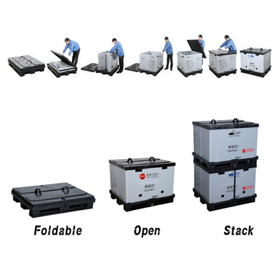 kaufen 4 Wege Klapppalettenbehälter aus Kunststoff für Automobilteile Transport und Lagerung Online-Herstellung