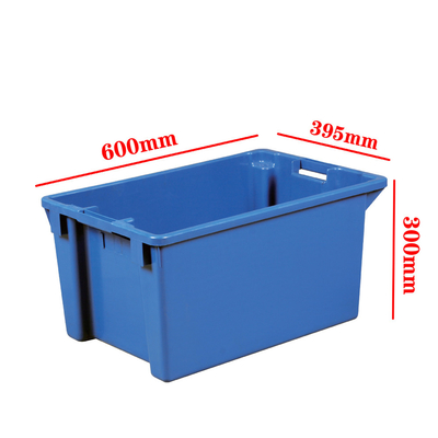 600x400x300mm Plastik-Lagerkästen Rechteckige Festkörper-Nestable-Kasse Umzug Umsatz-Toten